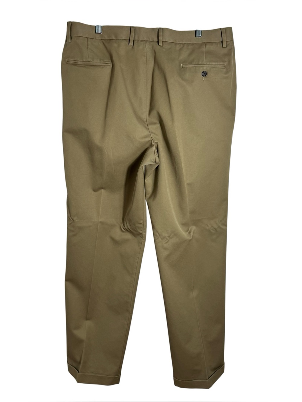Men’s Pleated Khaki Dress Pants Cuffed Hem Office Career Trousers 40x32 - Picture 2 of 10